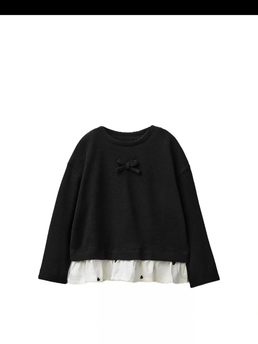 Zara toddler girl Black Knit Two-Piece Set with Polka Dot Ruffle
